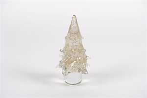 Tannenbaum, Glas - Ø11.5 x H22cm, glittergold Tannenbaum, Glas - Ø11.5 x H22cm, glittergold