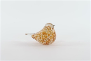 Vogel, mundgeblasen L13.5x 6x H8.5cm, amber