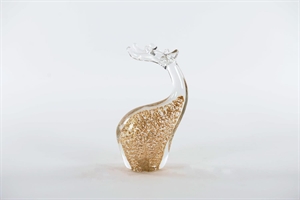 Hirsch, Glas - L11x 6x H19cm, gold glitter Hirsch, Glas - L11x 6x H19cm, gold glitter