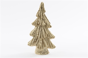 Tanne, Gold Art - Polyresin 11.5x 9x 21.5cm, gold Tanne, Gold Art - Polyresin 11.5x 9x 21.5cm, gold