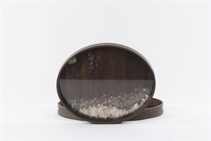 Servierplatte, oval Set/2 - Ø43/37x H4cm, motiv Servierplatte, oval Set/2 - Ø43/37x H4cm, motiv