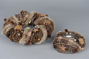 Zierkranz, Yuletide Ø31x H9, braun Zierkranz, Yuletide Ø31x H9, braun