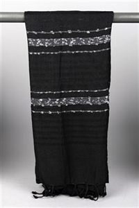Schal, L180 x 50cm - Viskose - mit Muster, schwarz