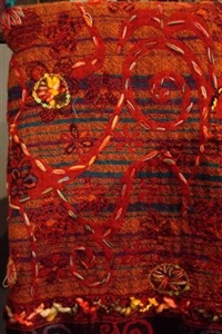 Schal, L180 x 70cm Wolle, dunkelrot