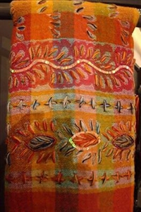 Schal, L180 x 70cm Wolle, gelb/orange/pink