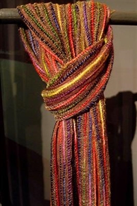 Schal, L180 x 50cm - Viskose Muster, orang/brau/ro Schal, L180 x 50cm - Viskose Muster, orang/brau/ro