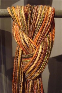 Schal, L180 x 50cm - Viskose Muster, grün/rot Schal, L180 x 50cm - Viskose Muster, grün/rot