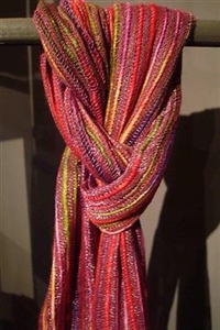 Schal, L180 x 50cm - Viskose gestreift, aubergin/rot Schal, L180 x 50cm - Viskose gestreift, aubergin/rot