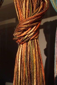 Schal, L180 x 50cm - Viskose gestreift, rost/grün Schal, L180 x 50cm - Viskose gestreift, rost/grün