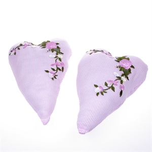 Herz-Kissen, Motiv Rosen 27cm, rosa Herz-Kissen, Motiv Rosen 27cm, rosa
