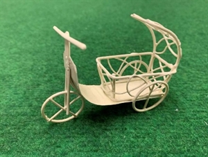 Deko Metall, Rikscha 9.5x 6cm, creme Deko Metall, Rikscha 9.5x 6cm, creme