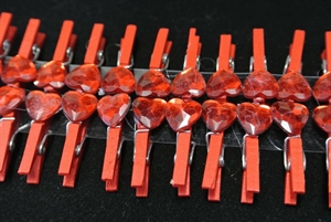 Klammer mini, mit Herz 2.5cm, rot Klammer mini, mit Herz 2.5cm, rot