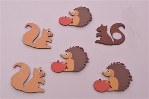 Aufleger, Eichhörnchen & Igel 35mm klebend, natur Aufleger, Eichhörnchen & Igel 35mm klebend, natur