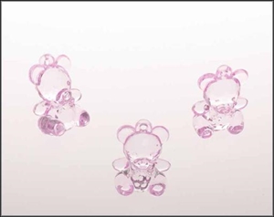 Deco, Bären Acryl 4.5cm, rosa Deco, Bären Acryl 4.5cm, rosa