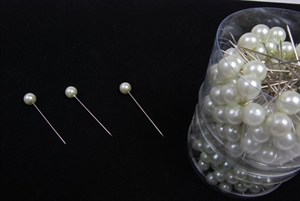 Deco, Perlennadel je 100x 8/10mm, creme Deco, Perlennadel je 100x 8/10mm, creme