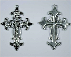Kreuz, mit Diamonds 5x 7cm, anthrazit