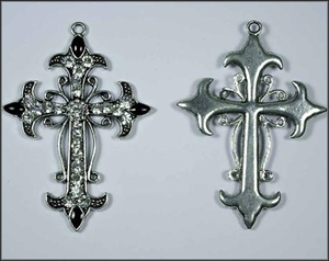 Kreuz, mit Diamonds 5x 7cm, anthrazit Kreuz, mit Diamonds 5x 7cm, anthrazit