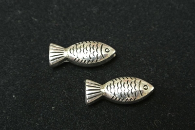 Fisch, Metall mit Langloch 10x 22mm, anthrazit