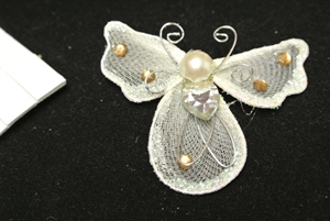 Deco, Schmetterling Silk 50mm - klebend, creme Deco, Schmetterling Silk 50mm - klebend, creme