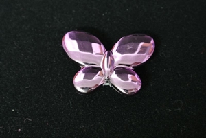 Schmetterling, 30mm- Langloch klebend, flieder Schmetterling, 30mm- Langloch klebend, flieder