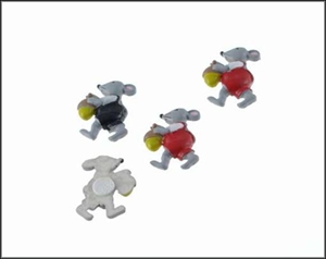 Maus, 22x 32mm sort - klebend, rot/schwarz Maus, 22x 32mm sort - klebend, rot/schwarz