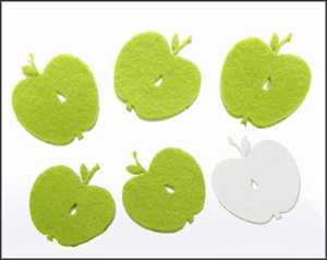 Äpfel, Filz zum Aufkleben 50mm, grün