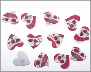 Aufleger Holz, Herz mit Rose 40mm - klebend, rot/weiss Aufleger Holz, Herz mit Rose 40mm - klebend, rot/weiss