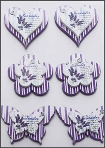 Aufleger, Holzformen mit Klebepunkt, lavendel Aufleger, Holzformen mit Klebepunkt, lavendel