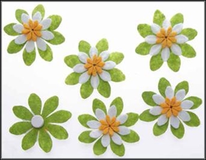 Filz, Blume 60mm mit Klebepunkt, grün Filz, Blume 60mm mit Klebepunkt, grün