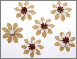 Filz, Blume 60mm mit Klebepunkt, beige