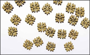 Streu, Holzblume Lasercut 2cm - 24 Stk, gelb