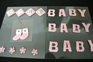 Bastelset, Baby 6 Motive sortiert - klebend, rosa Bastelset, Baby 6 Motive sortiert - klebend, rosa