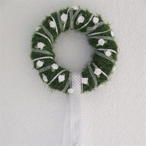 Deco, Hochzeitkranz 20cm, weiss