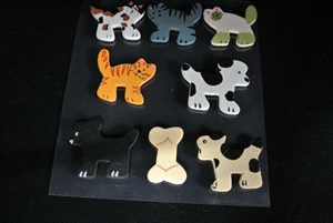 Bastelset, Cats & Dogs - 8 Motive - klebend, bunt