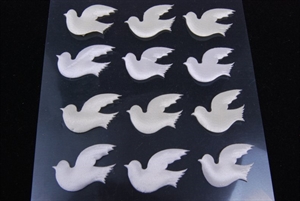 Bastelset, Tauben klebend, weiss/creme Bastelset, Tauben klebend, weiss/creme