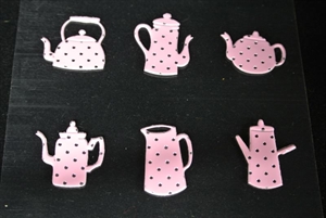 Bastelset, Coffee & Tee 6-teilig klebend - Set/12, rosa Bastelset, Coffee & Tee 6-teilig klebend - Set/12, rosa