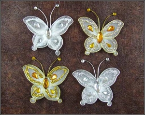Schmetterlinge, 3cm klebend - sortiert, bunt Schmetterlinge, 3cm klebend - sortiert, bunt