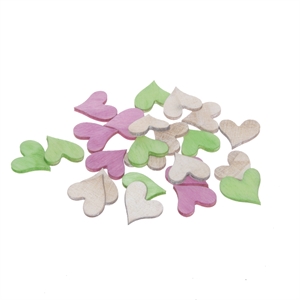 Holzherzen, 2x 1.5cm, natur/grün/pink Holzherzen, 2x 1.5cm, natur/grün/pink
