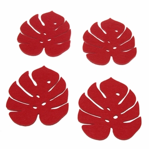 Filz, Blatt 10x 11x 5cm - VE 12, rot Filz, Blatt 10x 11x 5cm - VE 12, rot