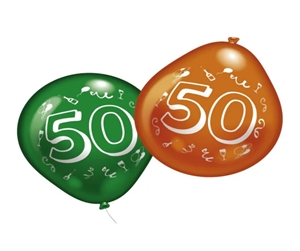 Ballons, 50 Jahre - 21cm - VE10, 5fach sort. Ballons, 50 Jahre - 21cm - VE10, 5fach sort.