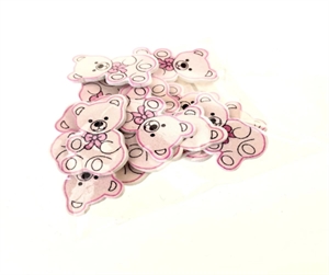 Aufleger, Teddybär Holz 3x 2cm - klebend, rosa Aufleger, Teddybär Holz 3x 2cm - klebend, rosa