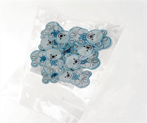 Aufleger, Teddybär Holz 3x 2cm - klebend, hellblau Aufleger, Teddybär Holz 3x 2cm - klebend, hellblau
