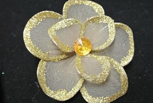 Deco, Blume 80mm, leber/gold Deco, Blume 80mm, leber/gold