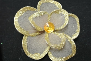 Deco, Blume 80mm, leber/gold