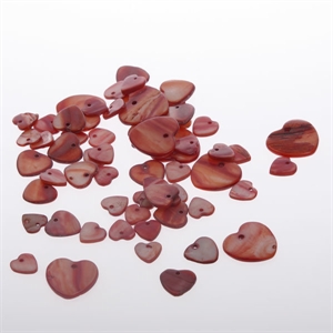 Deco, Perlmutherzen mit Loch, rot Deco, Perlmutherzen mit Loch, rot