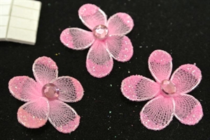 Deco, Blume 25mm - klebend, pink 37 Deco, Blume 25mm - klebend, pink 37