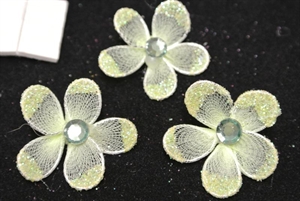 Deco, Blume 25mm - klebend, grün Deco, Blume 25mm - klebend, grün