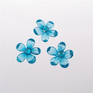 Deco, Blume 25mm - klebend, türkis Deco, Blume 25mm - klebend, türkis