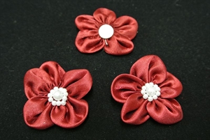 Deco, Stoffblume 45mm - klebend, bordeaux Deco, Stoffblume 45mm - klebend, bordeaux