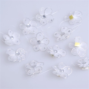 Deco, Blume 25mm - klebend, weiss Deco, Blume 25mm - klebend, weiss